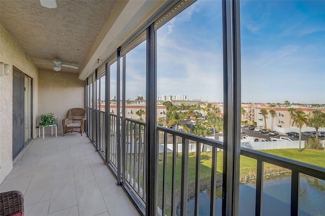 balcony with a water view