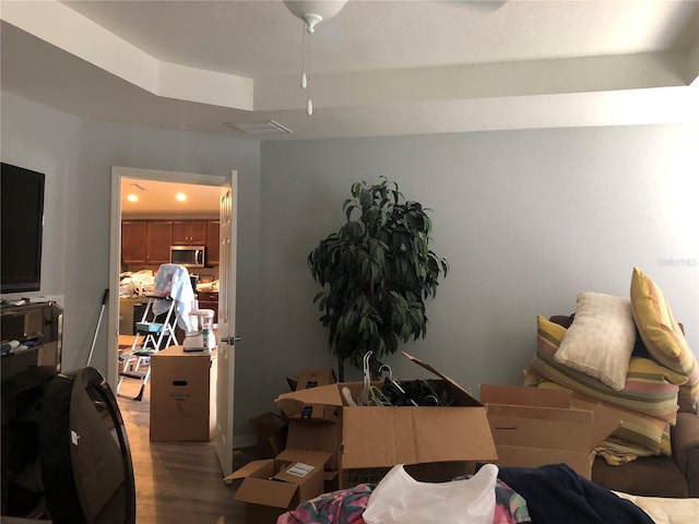 bedroom with wood-type flooring