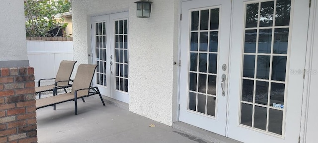 exterior space featuring french doors