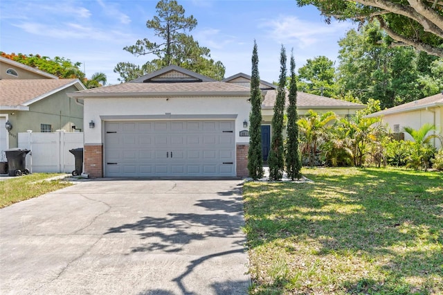 3611 19th St N, Saint Petersburg, FL 33713 - single story home featuring brick siding, concrete driveway, an attached garage, and stucco siding