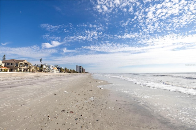 property view of water with a beach view