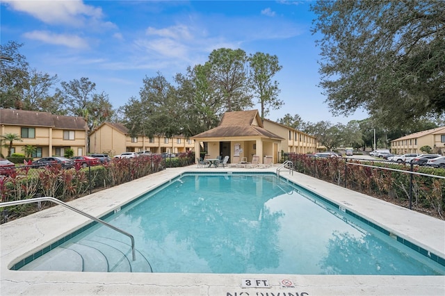 view of pool featuring a patio