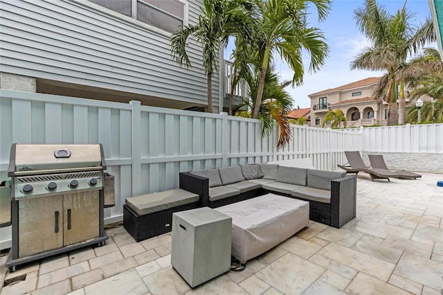 view of patio with outdoor lounge area