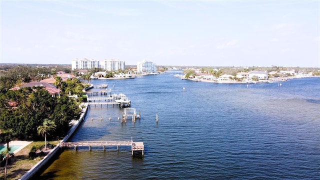 water view with a dock