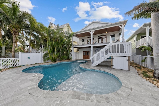 view of pool featuring a patio