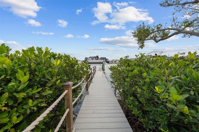 view of dock area