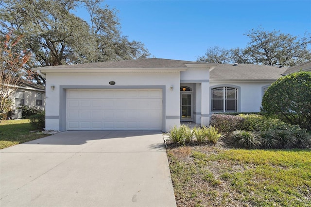 ranch-style house featuring a garage