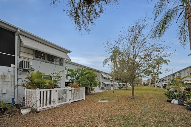 view of yard with central AC