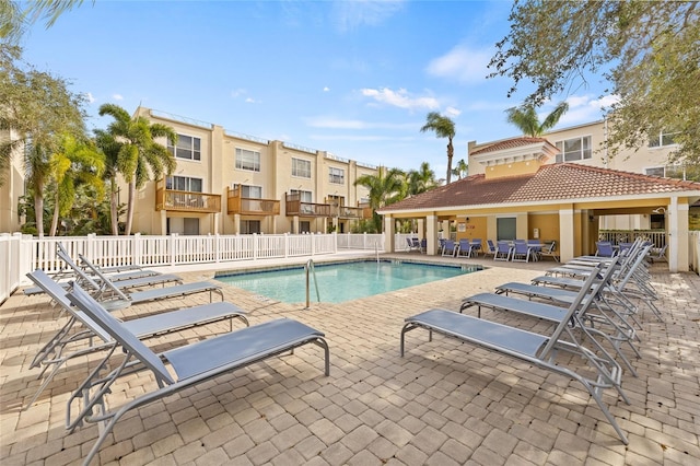 view of pool with a patio