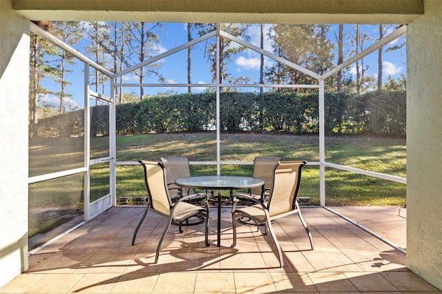 view of sunroom