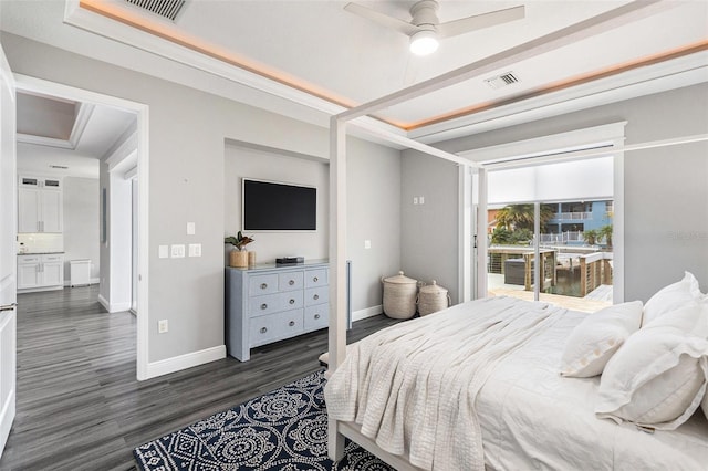 6408 Key Island Ave, Apollo Beach, FL 33572 - bedroom featuring baseboards, visible vents, and dark wood-style flooring