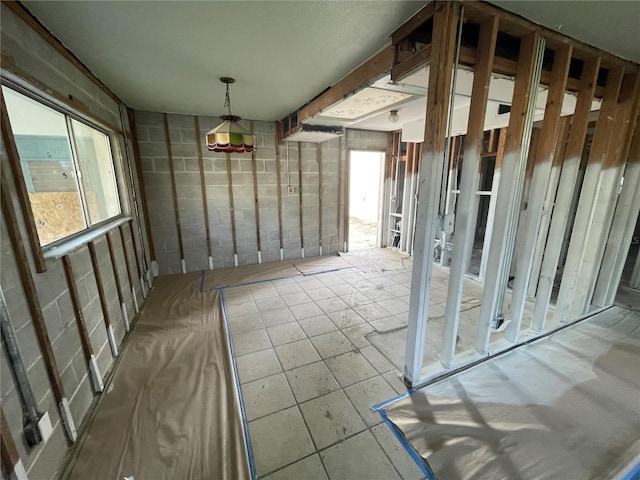 basement with plenty of natural light