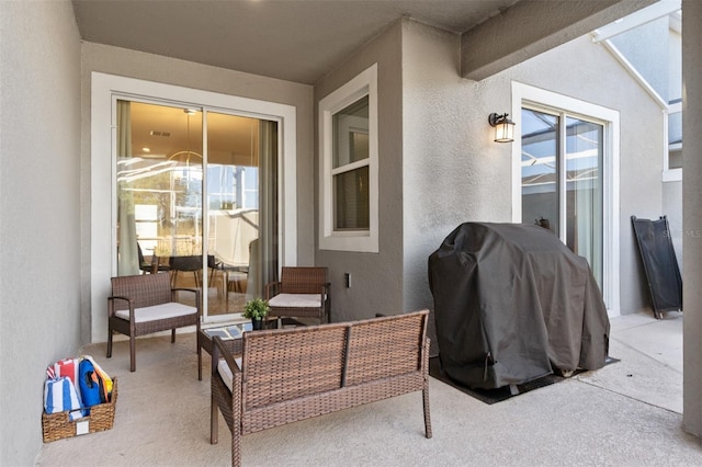 view of patio with grilling area