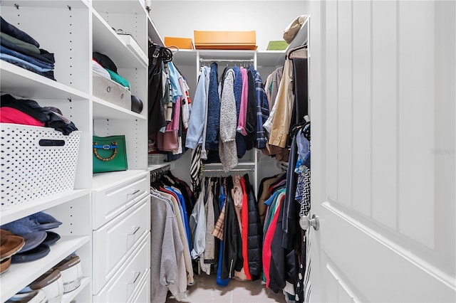 view of walk in closet