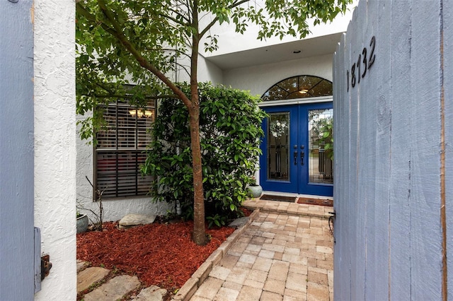 entrance to property with french doors