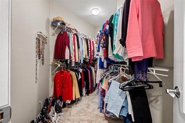 view of walk in closet