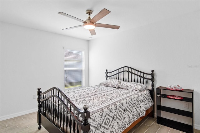 bedroom featuring ceiling fan