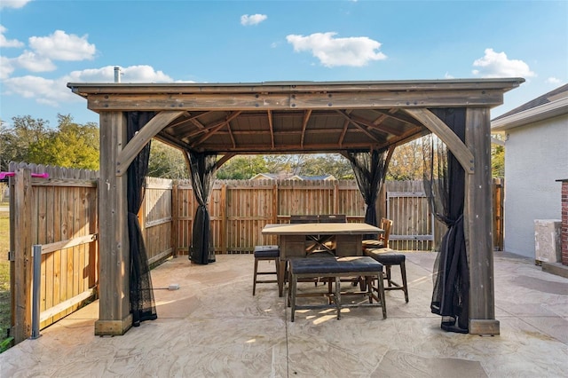 view of patio with a gazebo