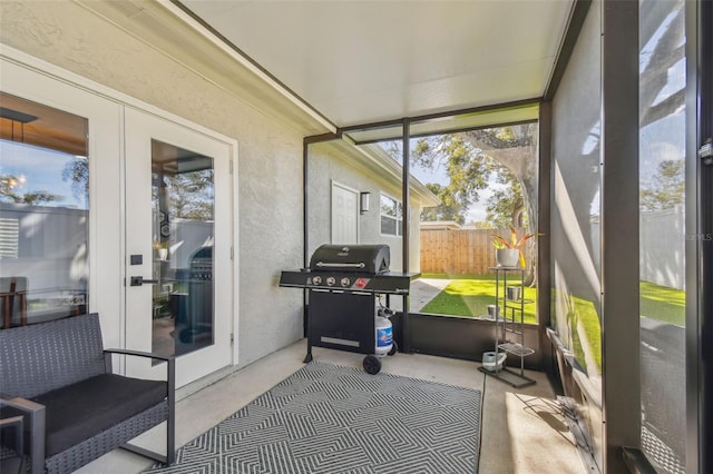 view of sunroom