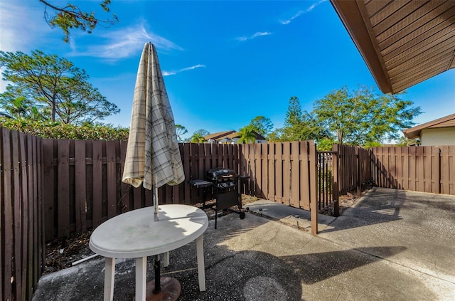 view of patio featuring area for grilling