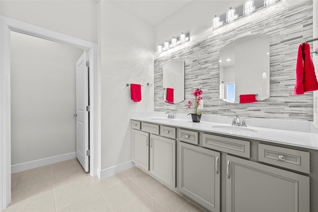 bathroom featuring tile patterned floors and vanity