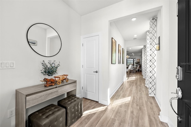 entrance foyer featuring light wood-type flooring