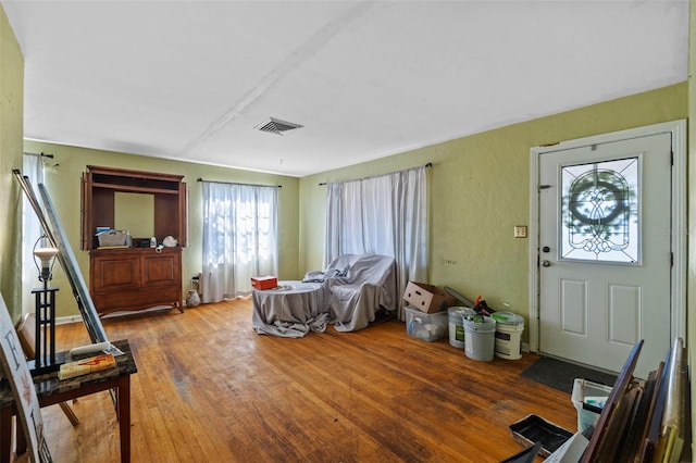 foyer entrance with wood-type flooring