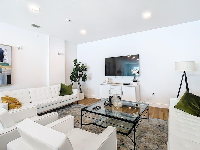 living room featuring hardwood / wood-style floors