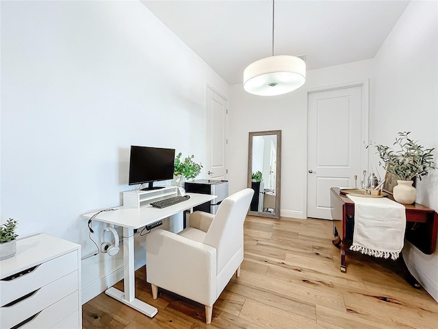 office featuring light hardwood / wood-style floors