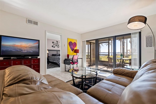 view of tiled living room