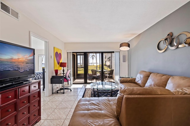 view of tiled living room