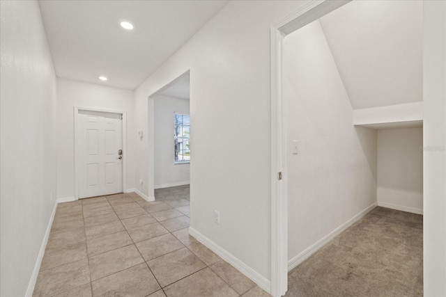 foyer with light tile patterned floors