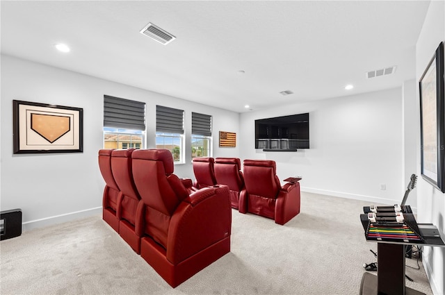 view of carpeted home theater