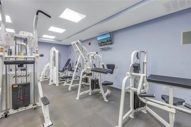 gym with visible vents