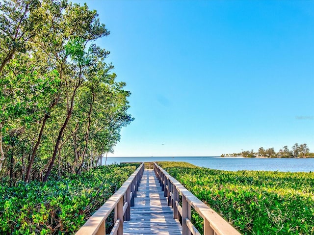 view of home's community featuring a water view