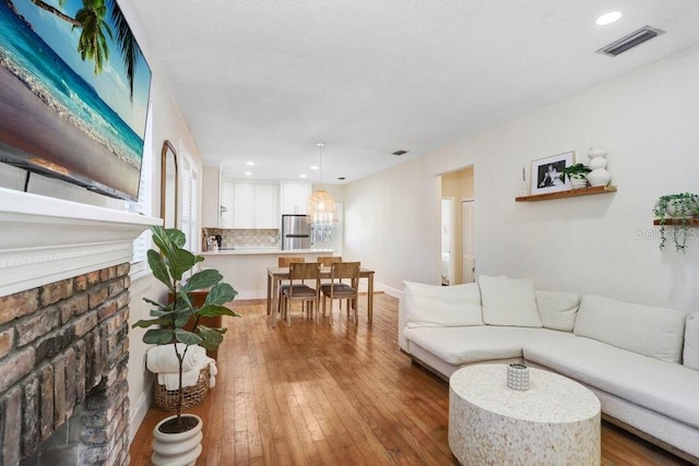 living room featuring hardwood / wood-style flooring