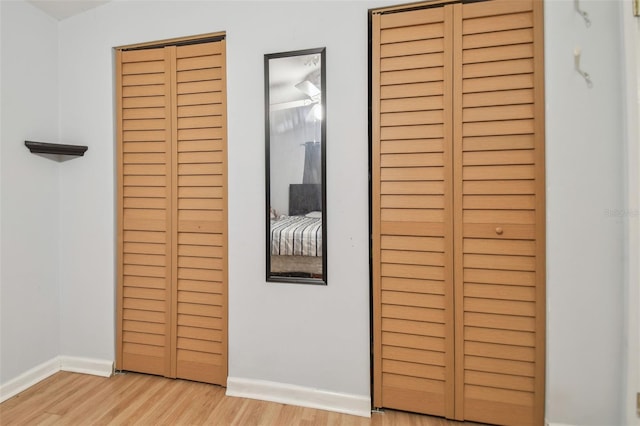 interior space with light hardwood / wood-style flooring