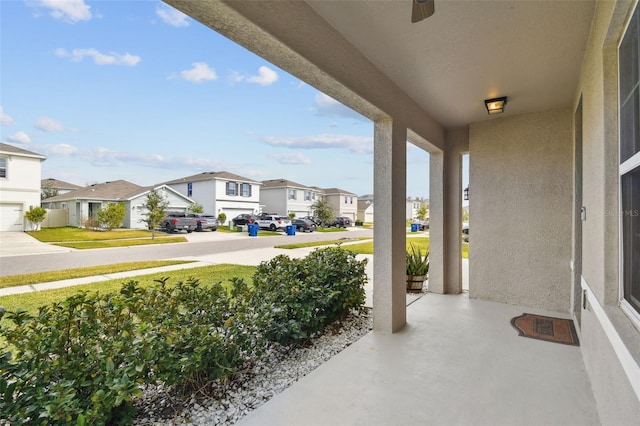 view of patio featuring a porch