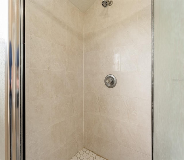 bathroom featuring a tile shower