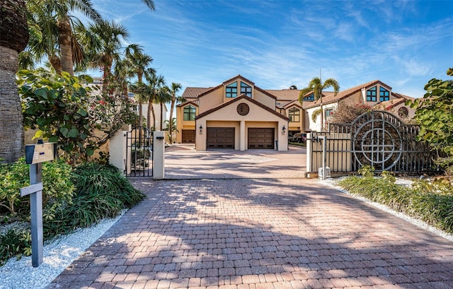 exterior space featuring a garage