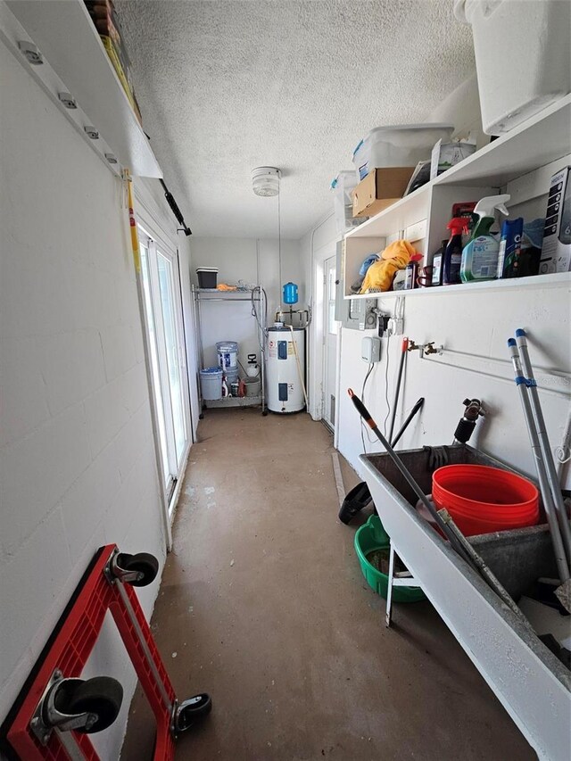 interior space featuring electric water heater