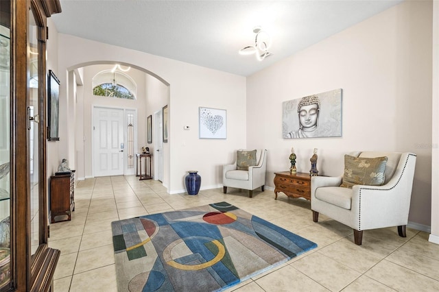 view of tiled foyer entrance