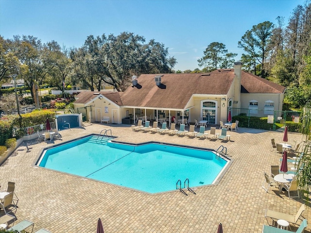 view of pool with a patio area