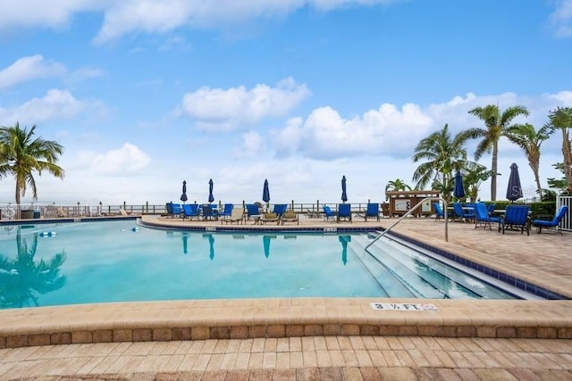 view of pool featuring a patio area