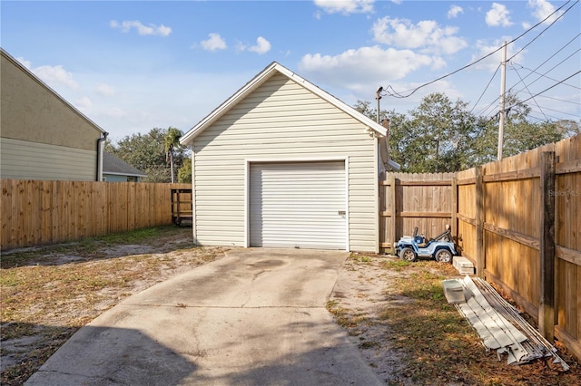 view of garage