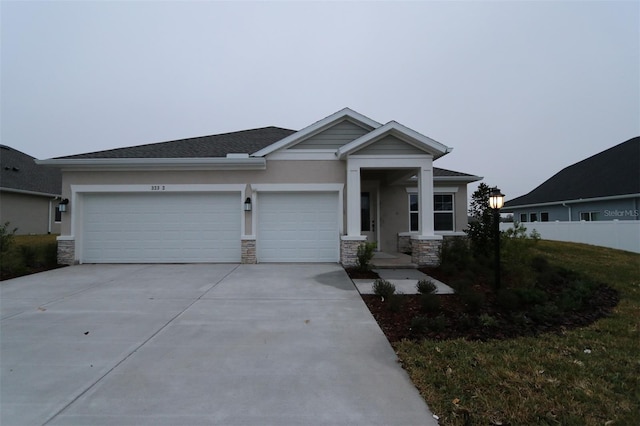 view of front of home featuring a garage