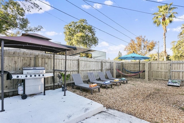 view of yard featuring a gazebo