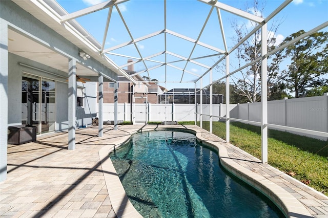 1600 Gray Bark Dr, Oldsmar, FL 34677 - view of pool with a lanai, a fenced backyard, and a patio area