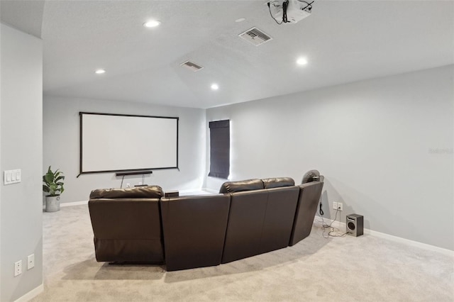 view of carpeted cinema room