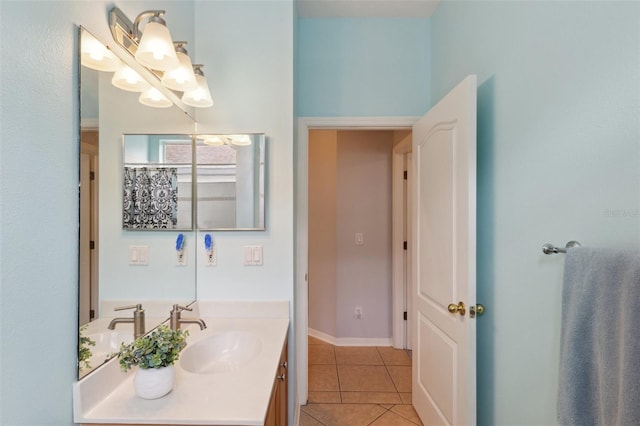 bathroom featuring vanity and tile patterned floors